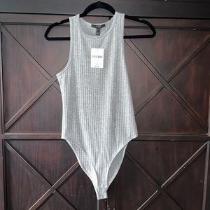 Forever 21 gray ribbed bodysuit